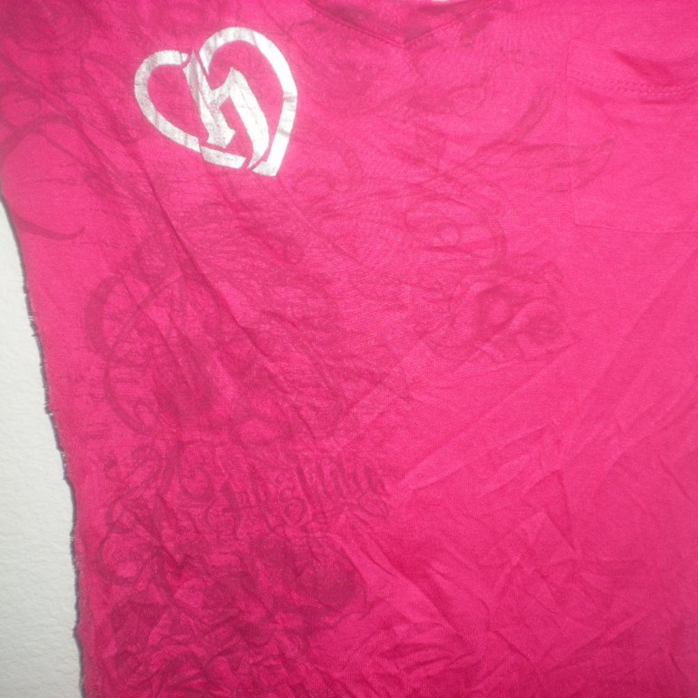 HOSTILITY Brand  T-Shirt  Top  Size Small    Pink  Lace  NWOT